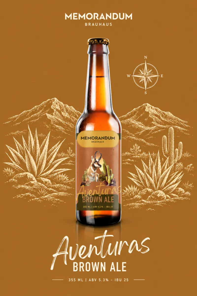 Bottle of Aventuras Brown Ale