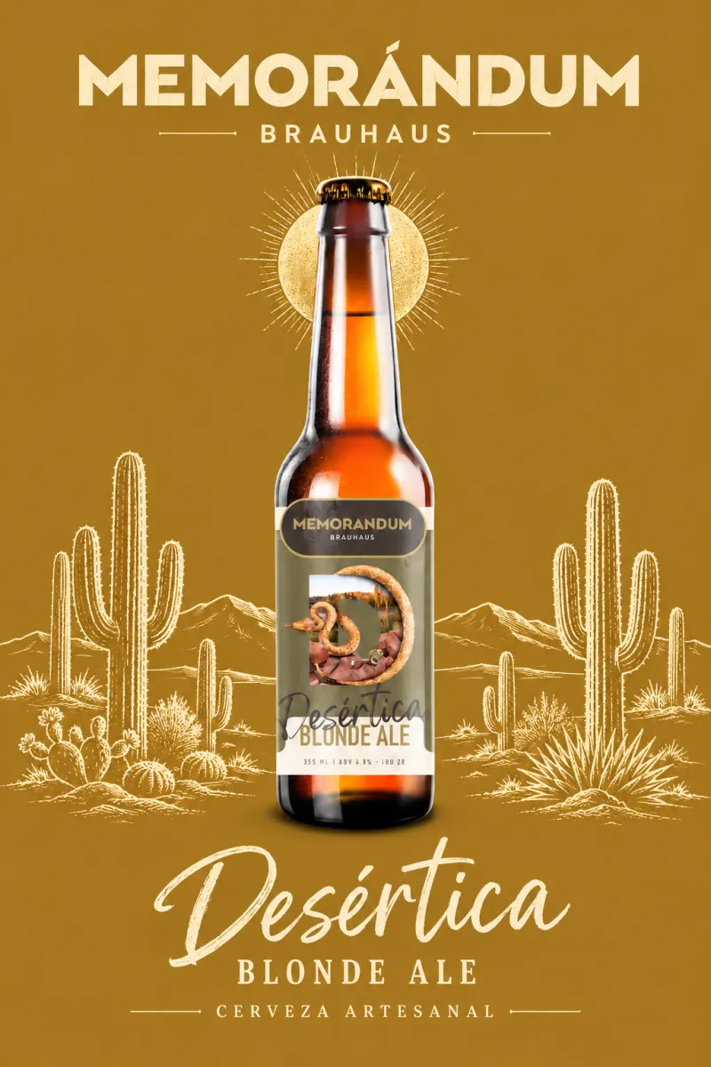 Bottle of Desértica Blonde Ale