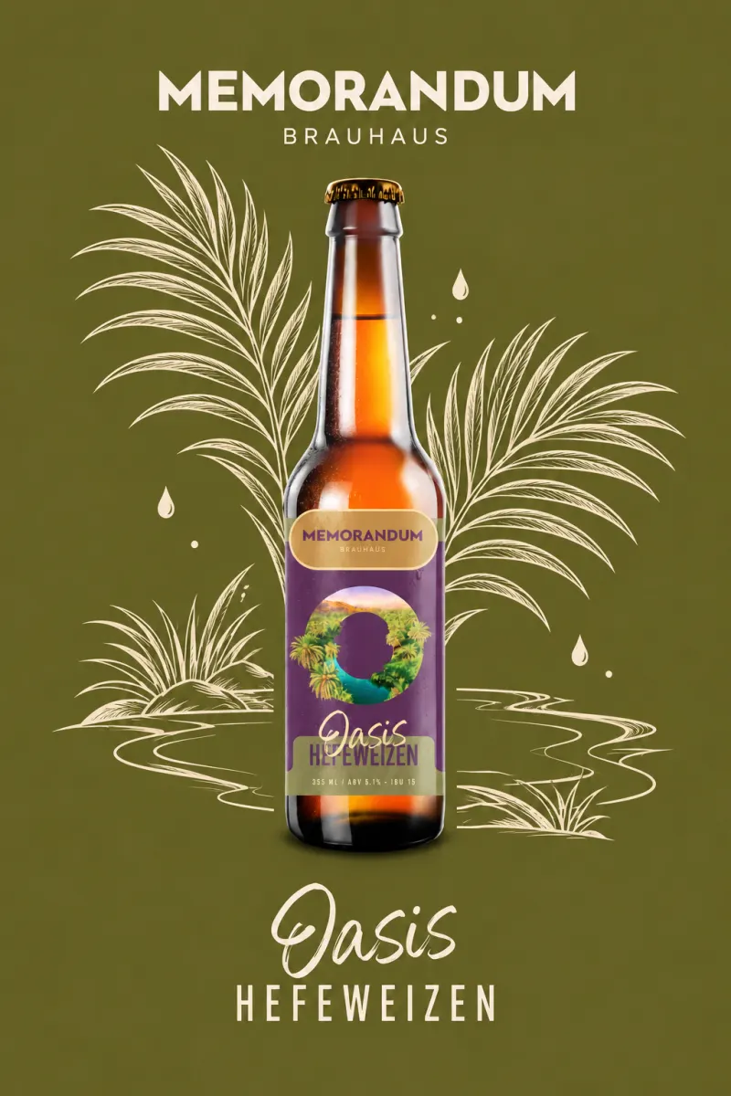 Bottle of Oasis Helles Hefeweizen